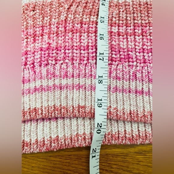 Banana Republic Womens Small Pink Spacedye Cropped Sweater Scoop Neck Ribbed - Picture 9 of 9